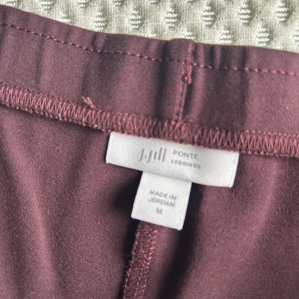 J. Jill Ponte Skinny Pants M Red Merlot Burgundy Leggings J.Jill Women's Pull On - Picture 6 of 6